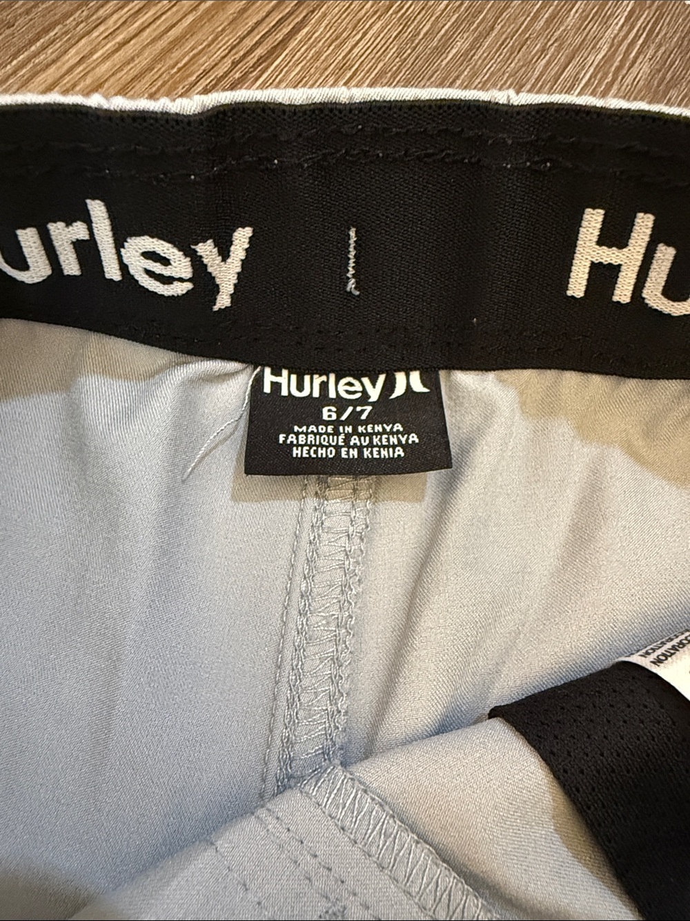 Hurley Boy’s Gray Athletic Elastic Pull-On Drawstring Shorts w/ Pockets - 6/7 - Picture 2 of 4
